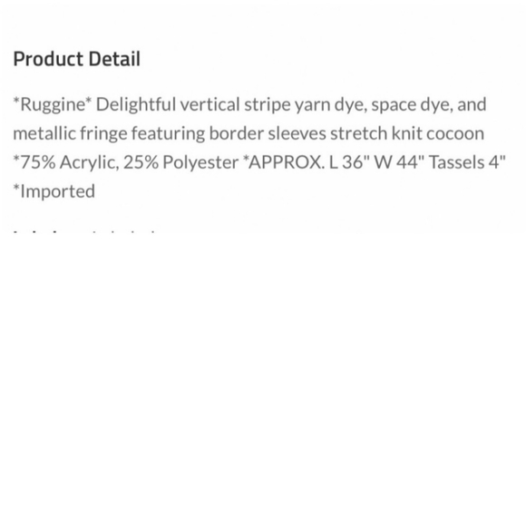 Ruggine Vertical Stripe Open Poncho - Picture 6 of 9